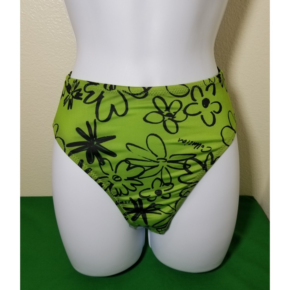 Collusion Green Floral Bikini Bottom Swimwear Size 2 Cheeky Beach Sexy NWOT